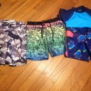 Swim trunks 3 pairs and 1 top